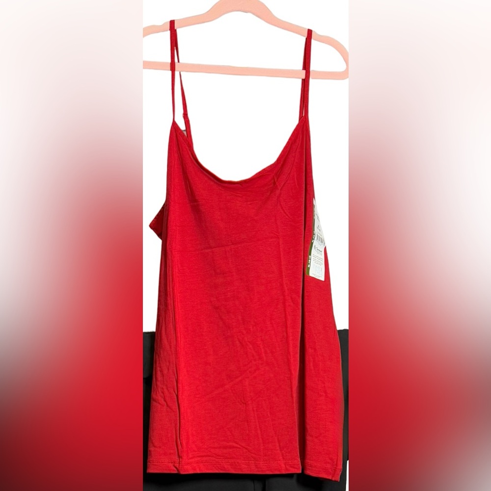 Time and Tru Vibrant Red Cami Top 2-Pack (0374)